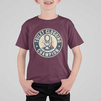 Funny Toilet Clogging Champion Badge Meme T Shirt For Kid for Poop Legends Gut Bomb Gladiators - Wonder Print Shop