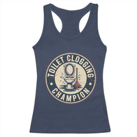 Funny Toilet Clogging Champion Badge Meme Racerback Tank Top for Poop Legends Gut Bomb Gladiators - Wonder Print Shop