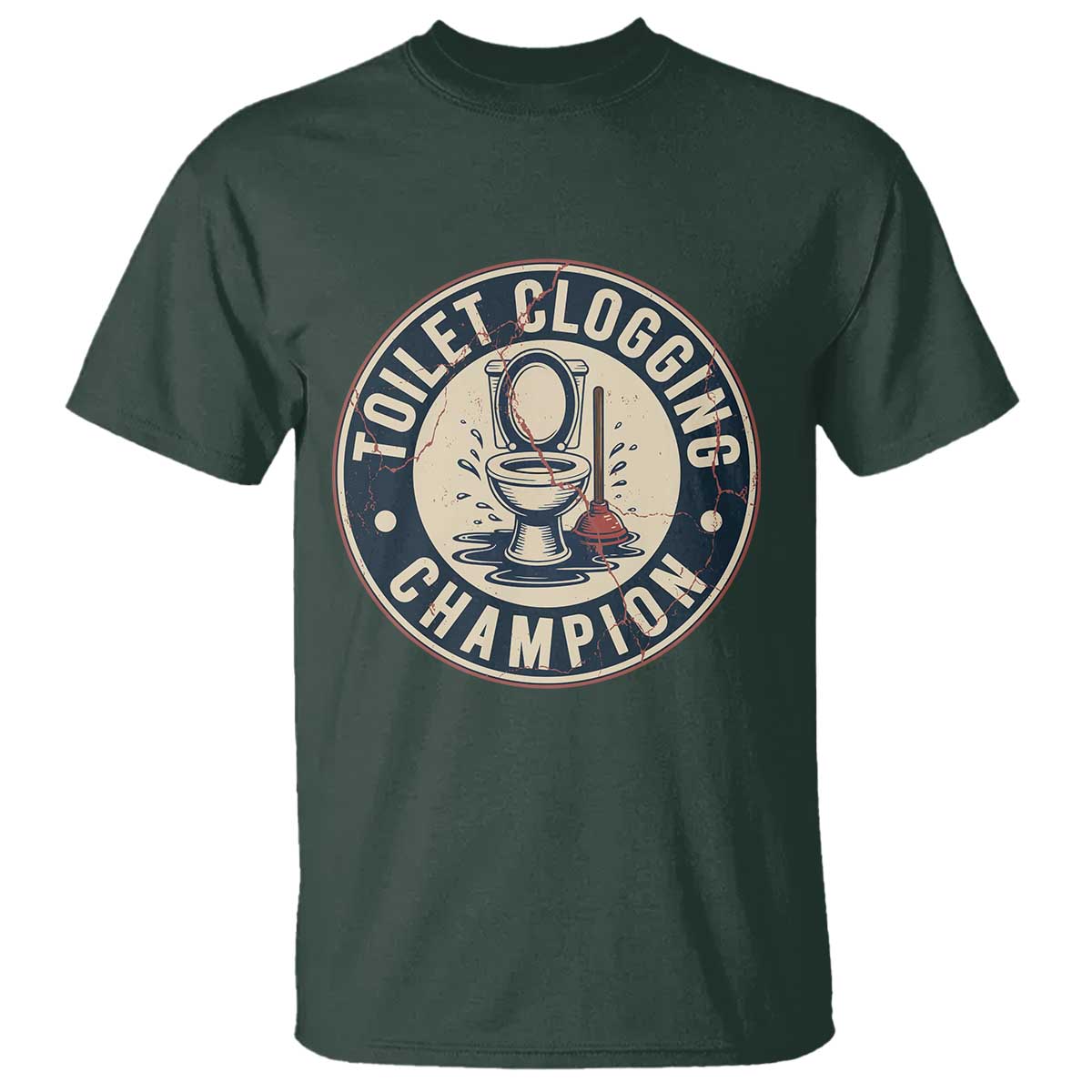 Funny Toilet Clogging Champion Badge Meme T Shirt for Poop Legends Gut Bomb Gladiators - Wonder Print Shop