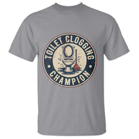 Funny Toilet Clogging Champion Badge Meme T Shirt for Poop Legends Gut Bomb Gladiators - Wonder Print Shop