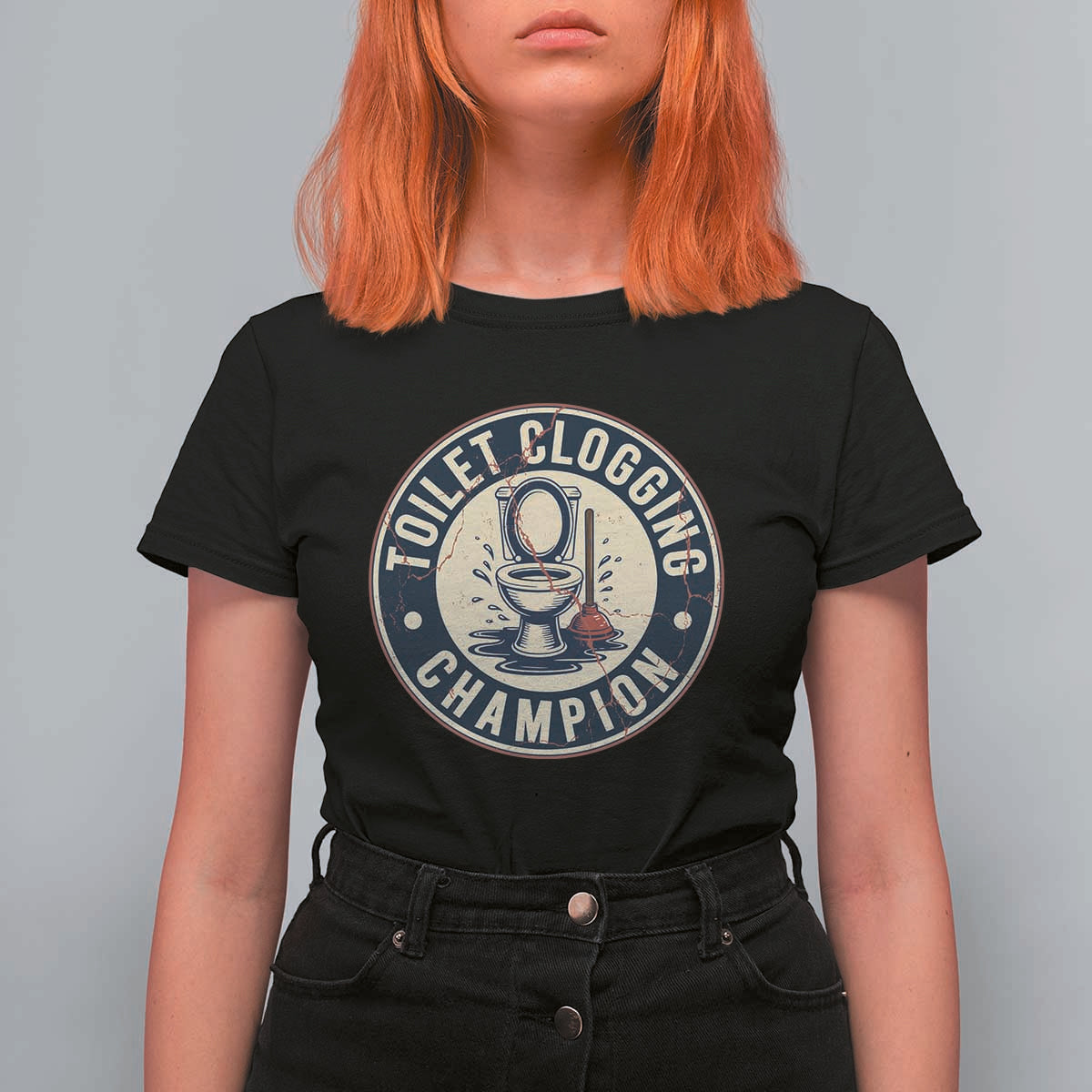 Funny Toilet Clogging Champion Badge Meme T Shirt For Women for Poop Legends Gut Bomb Gladiators - Wonder Print Shop