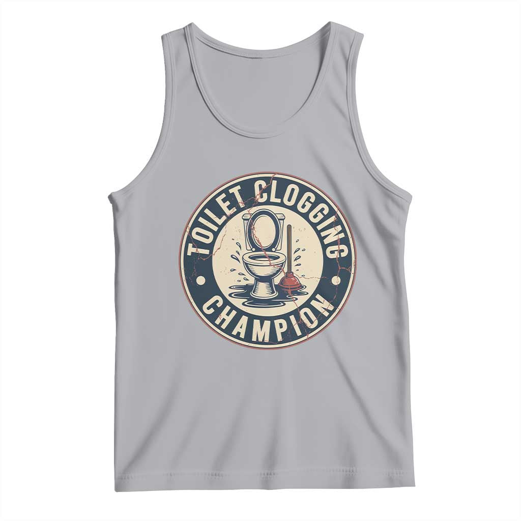 Funny Toilet Clogging Champion Badge Meme Tank Top for Poop Legends Gut Bomb Gladiators - Wonder Print Shop