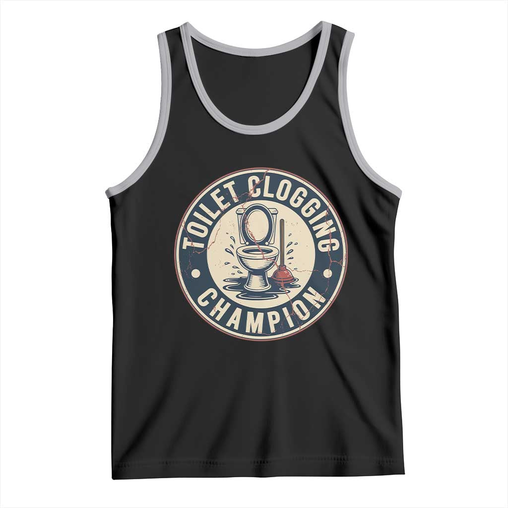 Funny Toilet Clogging Champion Badge Meme Tank Top for Poop Legends Gut Bomb Gladiators - Wonder Print Shop