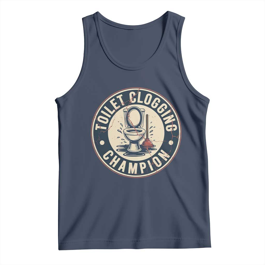 Funny Toilet Clogging Champion Badge Meme Tank Top for Poop Legends Gut Bomb Gladiators - Wonder Print Shop