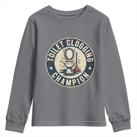 Funny Toilet Clogging Champion Badge Meme Youth Sweatshirt for Poop Legends Gut Bomb Gladiators - Wonder Print Shop