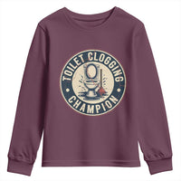 Funny Toilet Clogging Champion Badge Meme Youth Sweatshirt for Poop Legends Gut Bomb Gladiators - Wonder Print Shop
