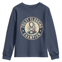 Funny Toilet Clogging Champion Badge Meme Youth Sweatshirt for Poop Legends Gut Bomb Gladiators - Wonder Print Shop