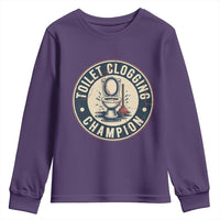 Funny Toilet Clogging Champion Badge Meme Youth Sweatshirt for Poop Legends Gut Bomb Gladiators - Wonder Print Shop