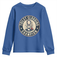 Funny Toilet Clogging Champion Badge Meme Youth Sweatshirt for Poop Legends Gut Bomb Gladiators - Wonder Print Shop