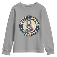 Funny Toilet Clogging Champion Badge Meme Youth Sweatshirt for Poop Legends Gut Bomb Gladiators - Wonder Print Shop
