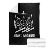 Funny Snowboarding Board Meeting Throw Blanket Chairlift Snowboarders Powder Junkies - Wonder Print Shop