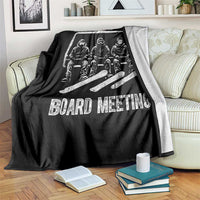Funny Snowboarding Board Meeting Throw Blanket Chairlift Snowboarders Powder Junkies - Wonder Print Shop