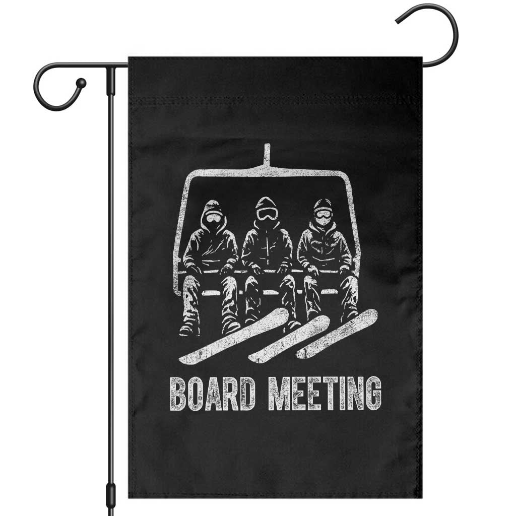 Funny Snowboarding Board Meeting Garden Flag Chairlift Snowboarders Powder Junkies - Wonder Print Shop