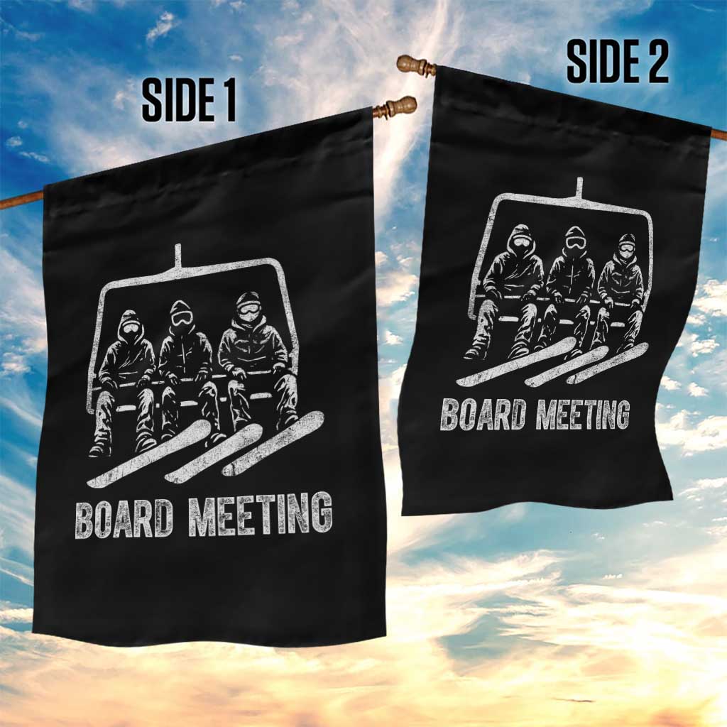 Funny Snowboarding Board Meeting Garden Flag Chairlift Snowboarders Powder Junkies - Wonder Print Shop