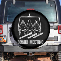 Funny Snowboarding Board Meeting Spare Tire Cover Chairlift Snowboarders Powder Junkies - Wonder Print Shop