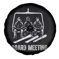 Funny Snowboarding Board Meeting Spare Tire Cover Chairlift Snowboarders Powder Junkies - Wonder Print Shop