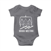 Funny Snowboarding Board Meeting Baby Onesie Chairlift Snowboarders Powder Junkies - Wonder Print Shop