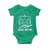 Funny Snowboarding Board Meeting Baby Onesie Chairlift Snowboarders Powder Junkies - Wonder Print Shop