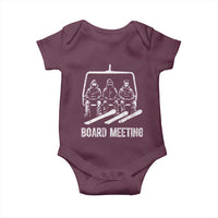 Funny Snowboarding Board Meeting Baby Onesie Chairlift Snowboarders Powder Junkies - Wonder Print Shop