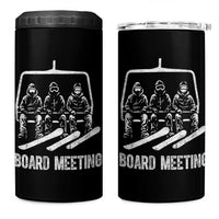 Funny Snowboarding Board Meeting 4 in 1 Can Cooler Tumbler Chairlift Snowboarders Powder Junkies - Wonder Print Shop