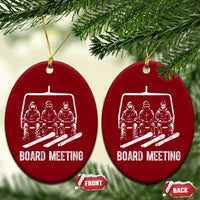 Funny Snowboarding Board Meeting Ceramic Ornament Chairlift Snowboarders Powder Junkies - Wonder Print Shop