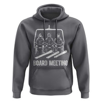 Funny Snowboarding Board Meeting Hoodie Chairlift Snowboarders Powder Junkies - Wonder Print Shop