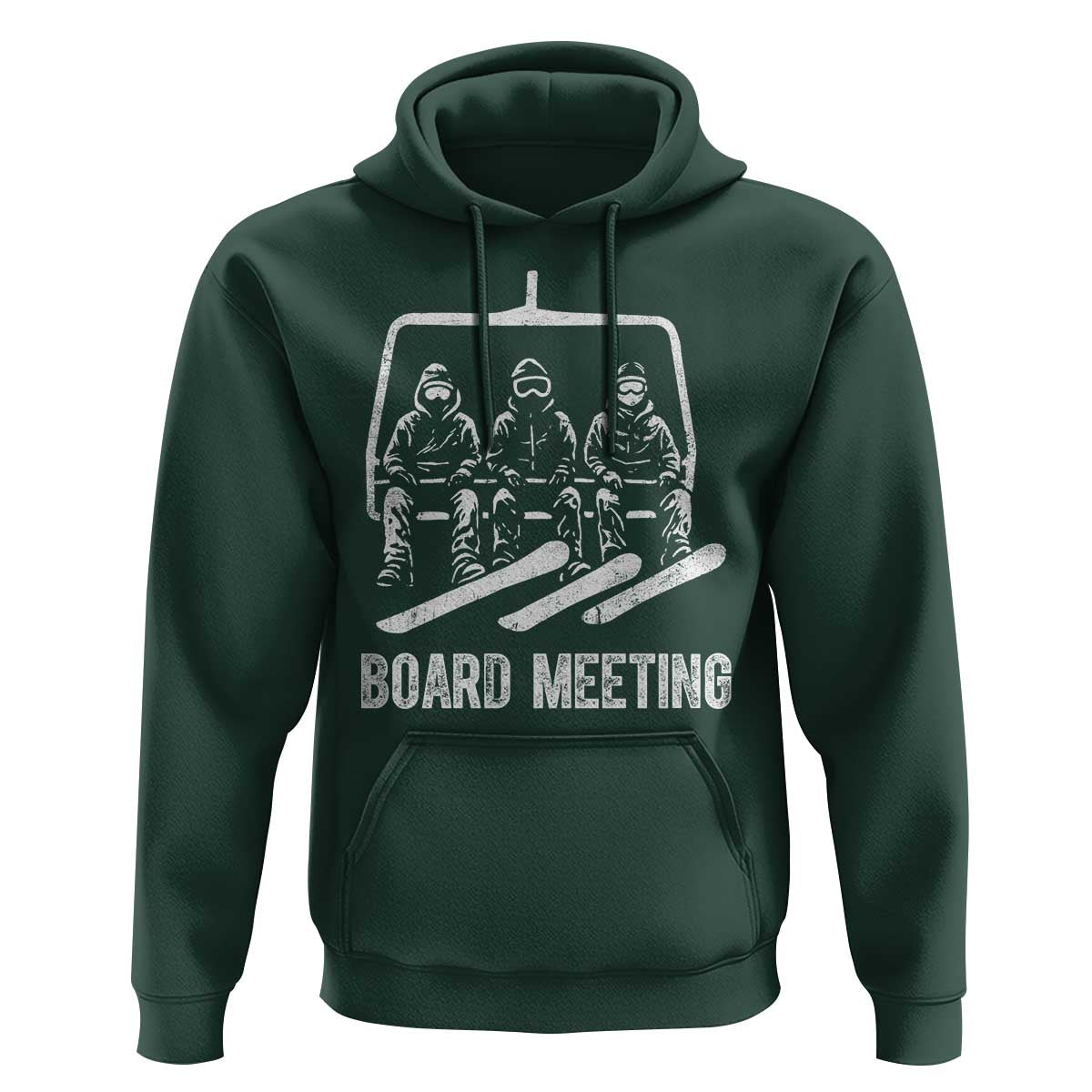 Funny Snowboarding Board Meeting Hoodie Chairlift Snowboarders Powder Junkies - Wonder Print Shop