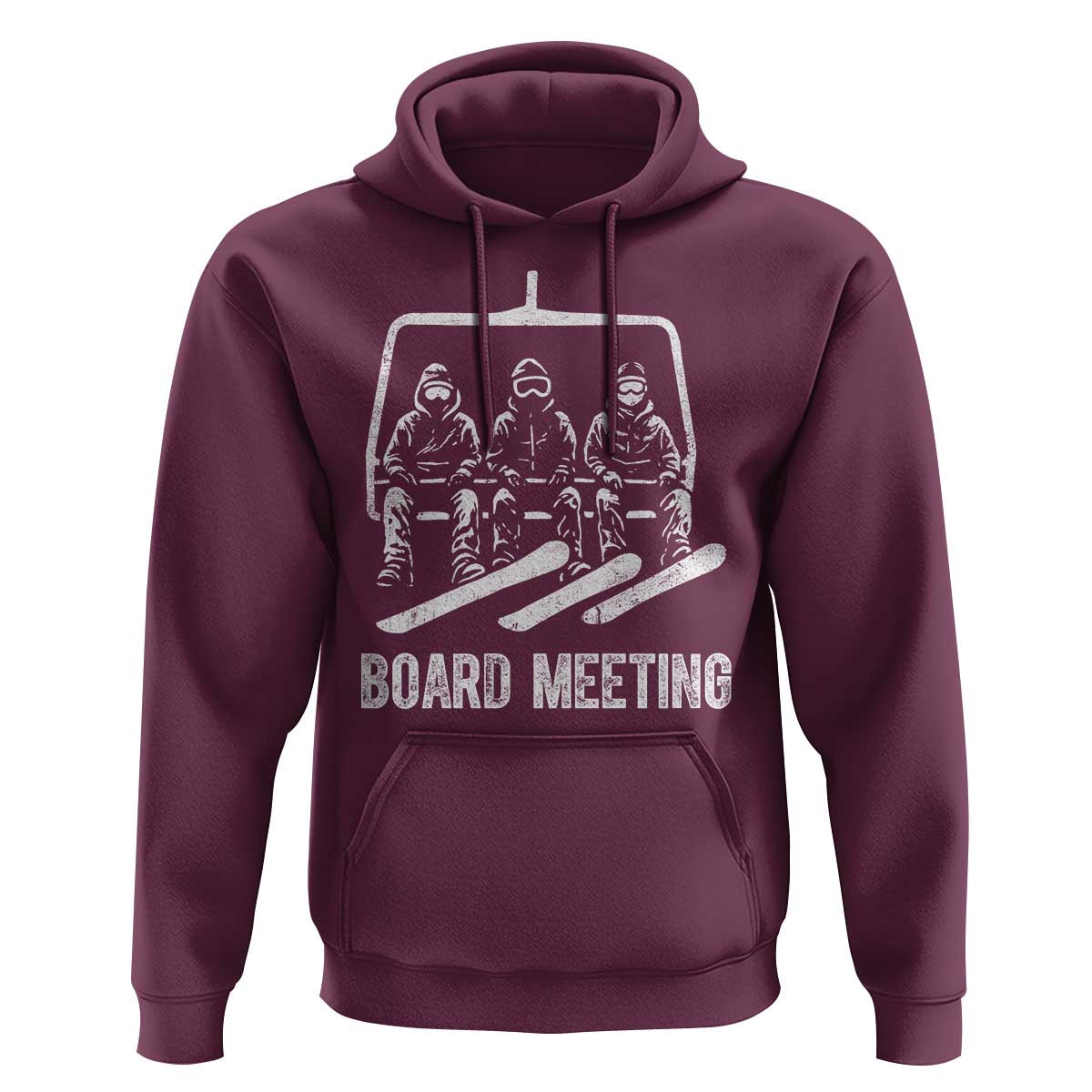 Funny Snowboarding Board Meeting Hoodie Chairlift Snowboarders Powder Junkies - Wonder Print Shop