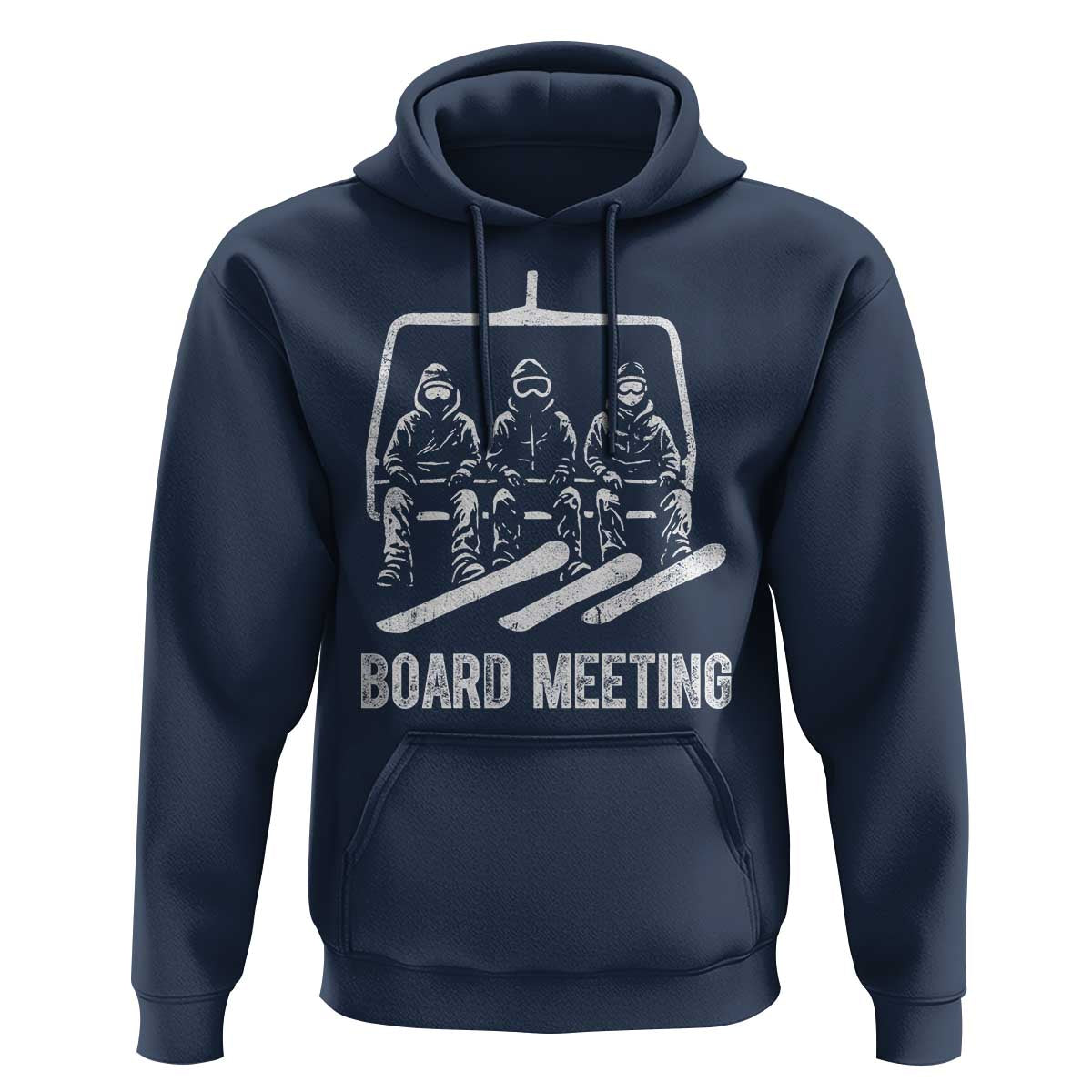 Funny Snowboarding Board Meeting Hoodie Chairlift Snowboarders Powder Junkies - Wonder Print Shop