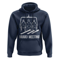 Funny Snowboarding Board Meeting Hoodie Chairlift Snowboarders Powder Junkies - Wonder Print Shop