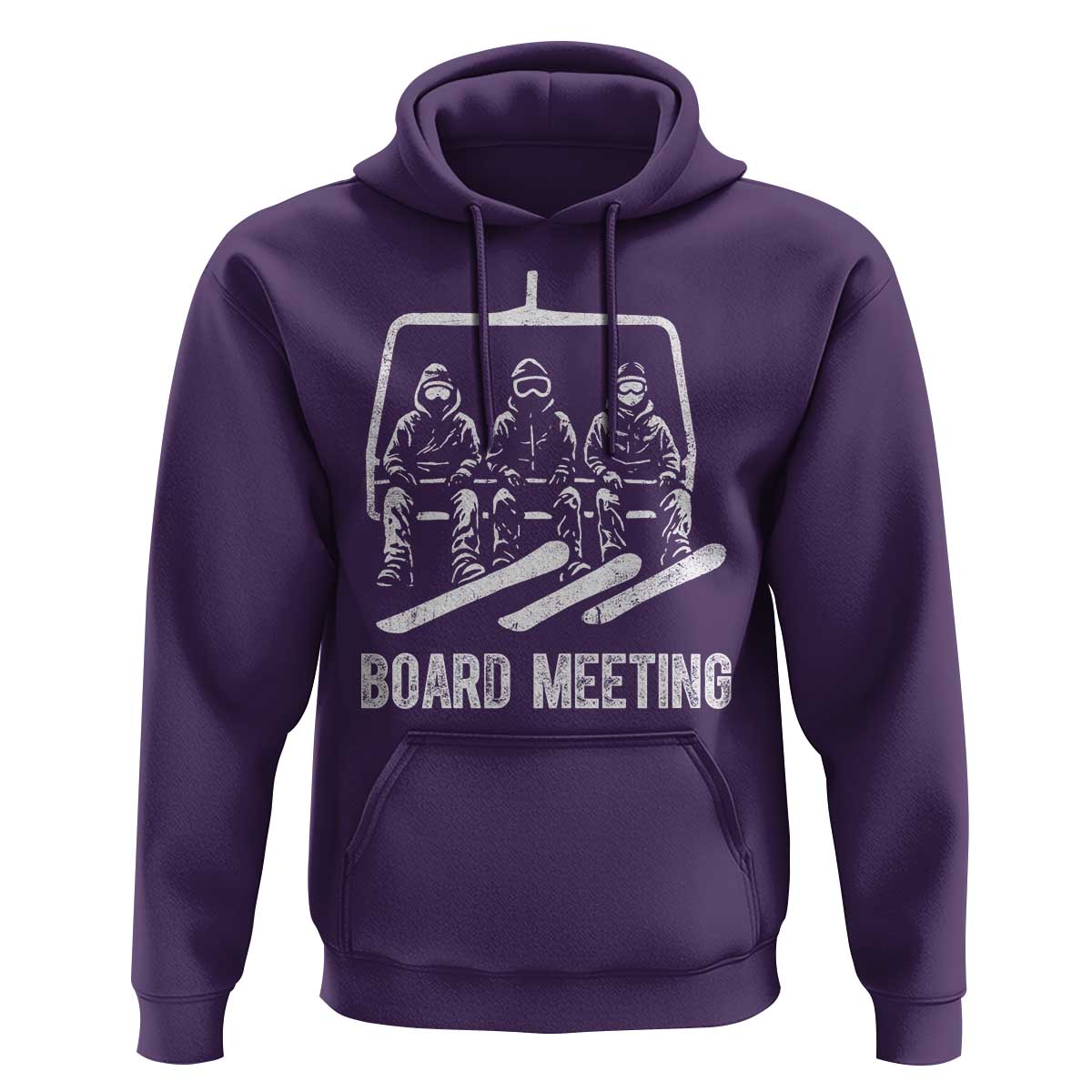 Funny Snowboarding Board Meeting Hoodie Chairlift Snowboarders Powder Junkies - Wonder Print Shop