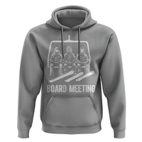 Funny Snowboarding Board Meeting Hoodie Chairlift Snowboarders Powder Junkies - Wonder Print Shop
