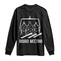 Funny Snowboarding Board Meeting Long Sleeve Shirt Chairlift Snowboarders Powder Junkies - Wonder Print Shop