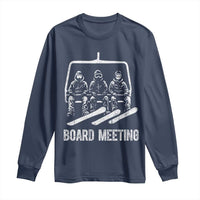 Funny Snowboarding Board Meeting Long Sleeve Shirt Chairlift Snowboarders Powder Junkies - Wonder Print Shop