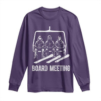 Funny Snowboarding Board Meeting Long Sleeve Shirt Chairlift Snowboarders Powder Junkies - Wonder Print Shop