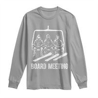 Funny Snowboarding Board Meeting Long Sleeve Shirt Chairlift Snowboarders Powder Junkies - Wonder Print Shop