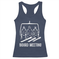 Funny Snowboarding Board Meeting Racerback Tank Top Chairlift Snowboarders Powder Junkies - Wonder Print Shop