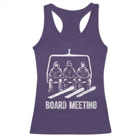 Funny Snowboarding Board Meeting Racerback Tank Top Chairlift Snowboarders Powder Junkies - Wonder Print Shop