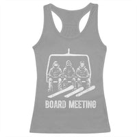 Funny Snowboarding Board Meeting Racerback Tank Top Chairlift Snowboarders Powder Junkies - Wonder Print Shop