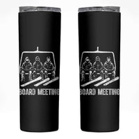 Funny Snowboarding Board Meeting Skinny Tumbler Chairlift Snowboarders Powder Junkies - Wonder Print Shop