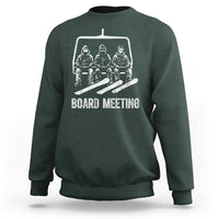 Funny Snowboarding Board Meeting Sweatshirt Chairlift Snowboarders Powder Junkies - Wonder Print Shop