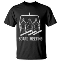 Funny Snowboarding Board Meeting T Shirt Chairlift Snowboarders Powder Junkies - Wonder Print Shop