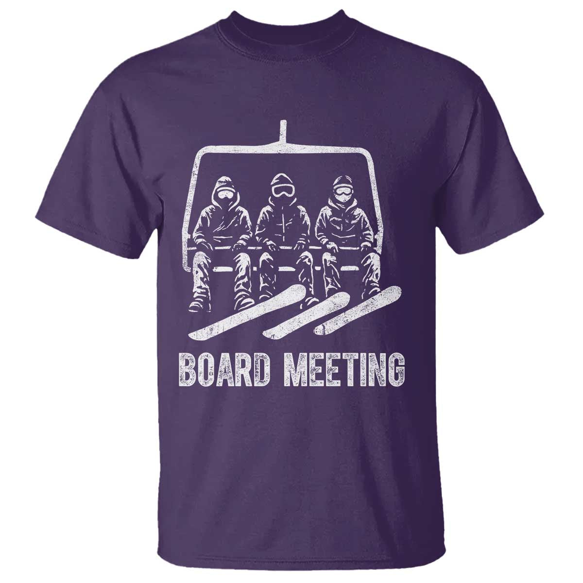 Funny Snowboarding Board Meeting T Shirt Chairlift Snowboarders Powder Junkies - Wonder Print Shop