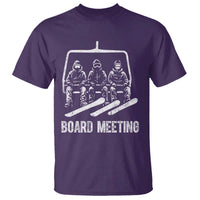 Funny Snowboarding Board Meeting T Shirt Chairlift Snowboarders Powder Junkies - Wonder Print Shop