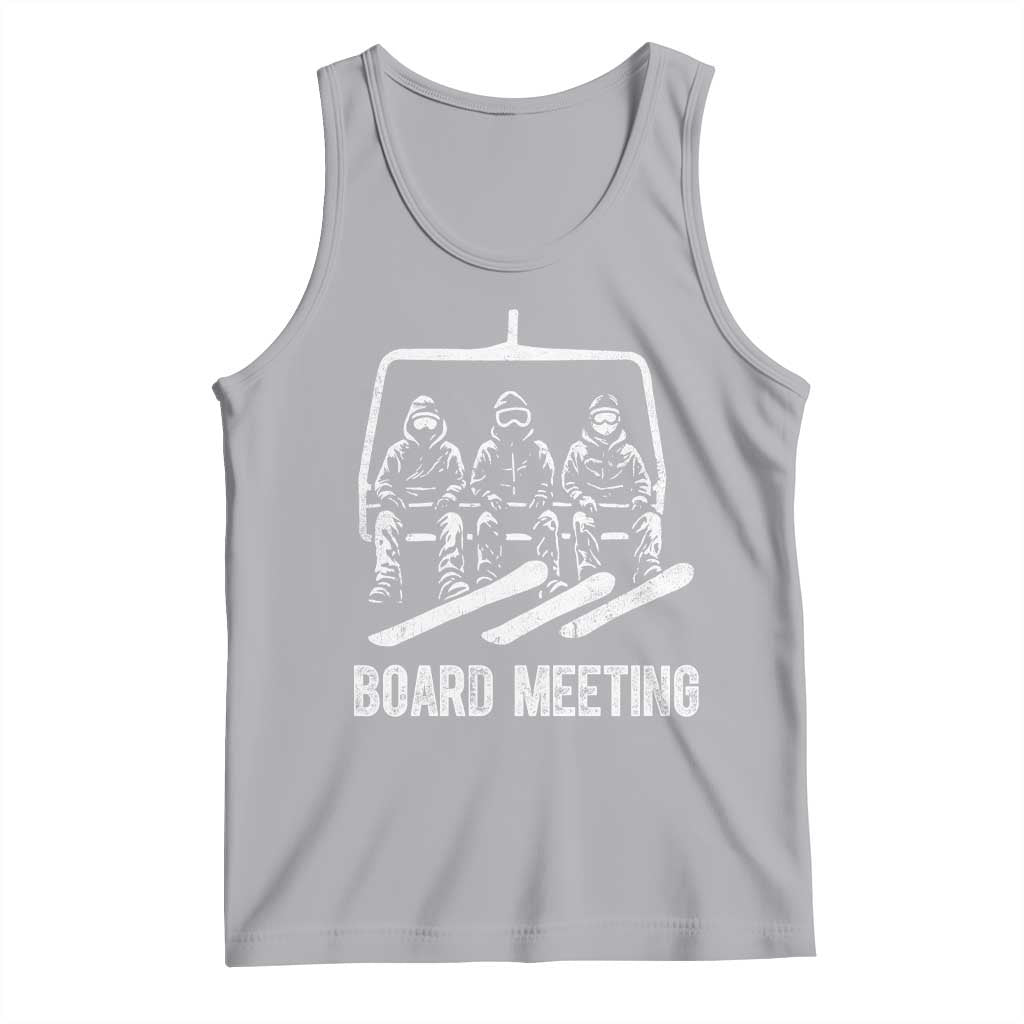 Funny Snowboarding Board Meeting Tank Top Chairlift Snowboarders Powder Junkies - Wonder Print Shop