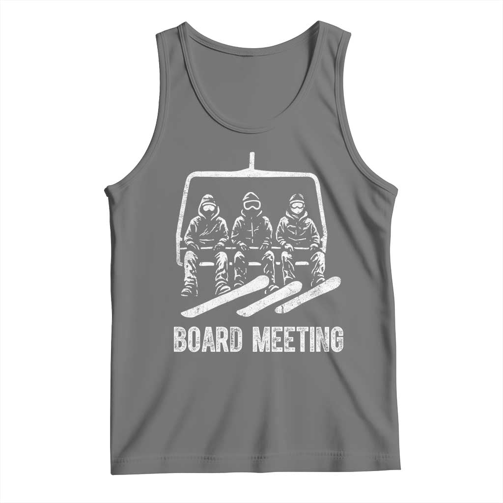 Funny Snowboarding Board Meeting Tank Top Chairlift Snowboarders Powder Junkies - Wonder Print Shop