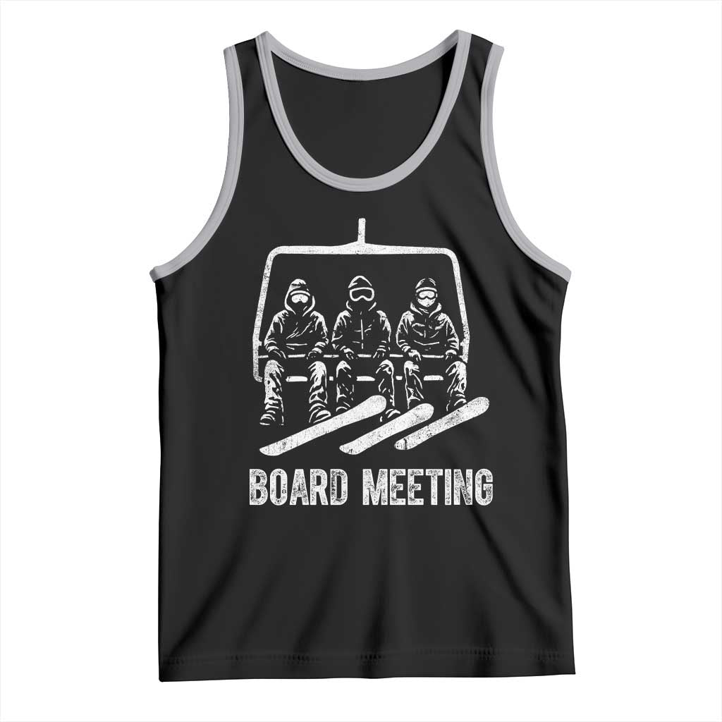 Funny Snowboarding Board Meeting Tank Top Chairlift Snowboarders Powder Junkies - Wonder Print Shop