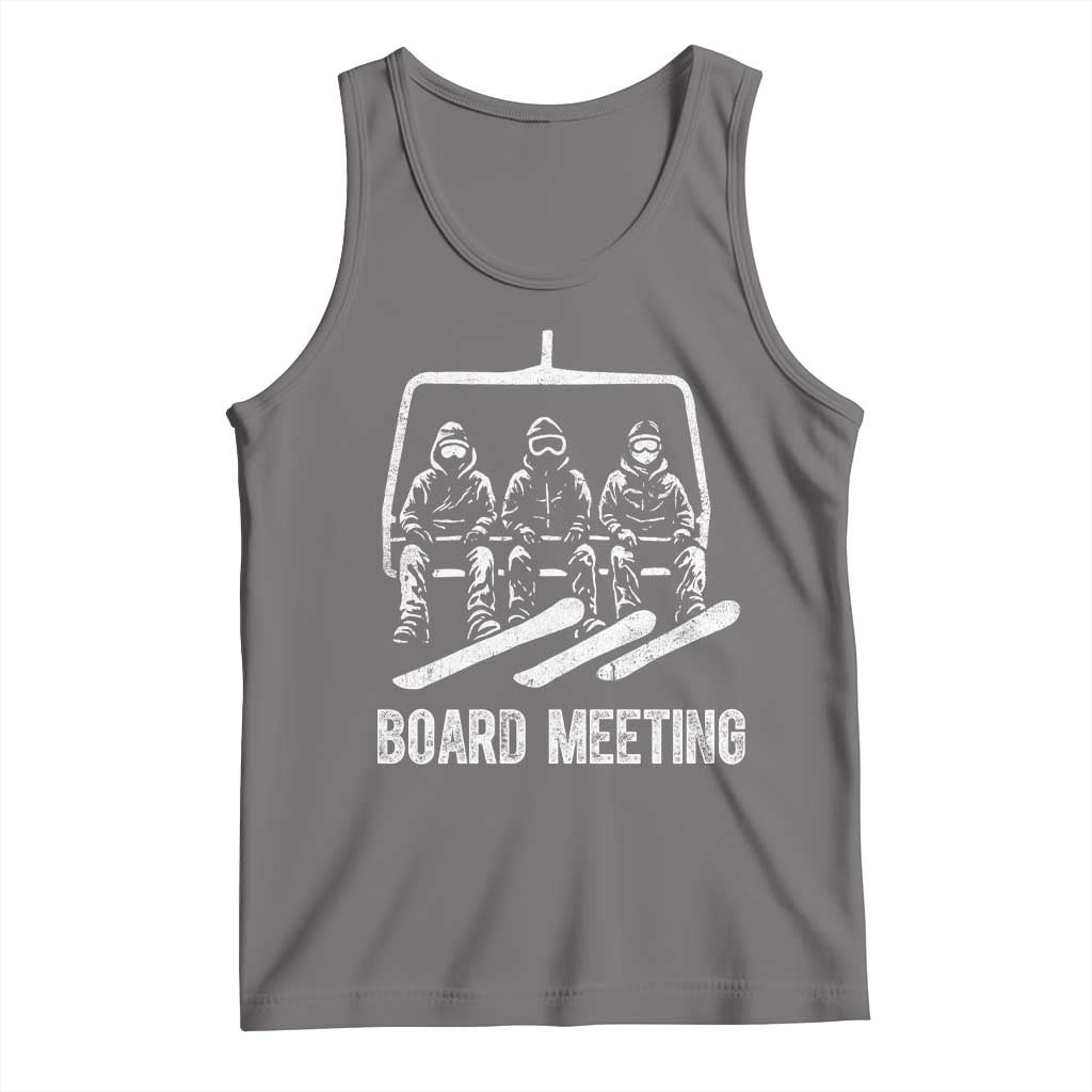 Funny Snowboarding Board Meeting Tank Top Chairlift Snowboarders Powder Junkies - Wonder Print Shop