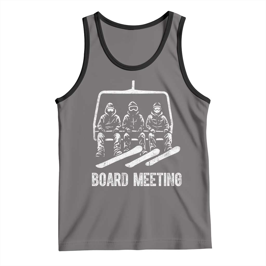 Funny Snowboarding Board Meeting Tank Top Chairlift Snowboarders Powder Junkies - Wonder Print Shop