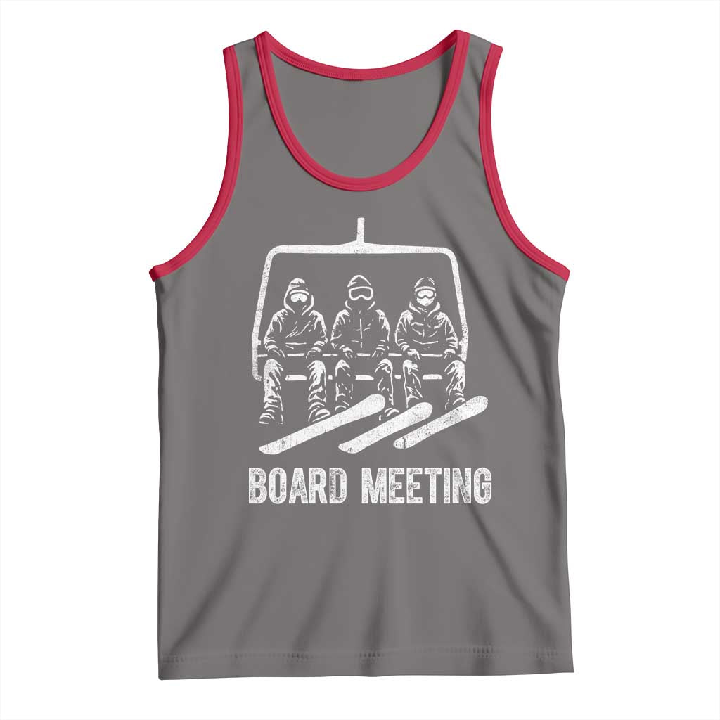 Funny Snowboarding Board Meeting Tank Top Chairlift Snowboarders Powder Junkies - Wonder Print Shop